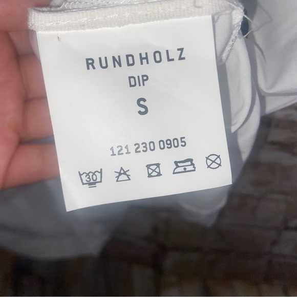 RUNDHOLZ DIP Lagenlook Green Print Handpainted Dress Size Small - Picture 8 of 9